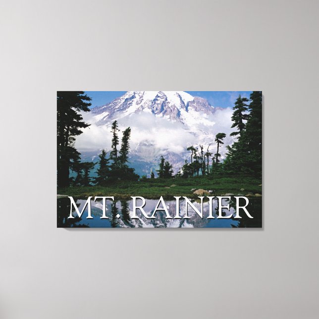 Mount Rainier | Reflektion in einem Bergteich Leinwanddruck (Vorderseite)