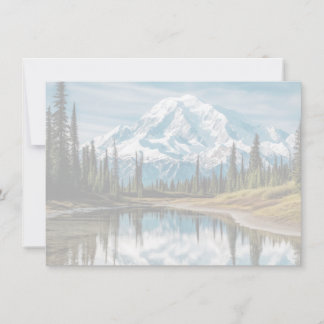 Mount Rainier Scene Flat Note Card Mitteilungskarte