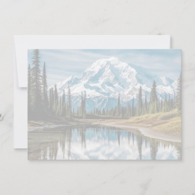 Mount Rainier Scene Flat Note Card Mitteilungskarte (Vorderseite)