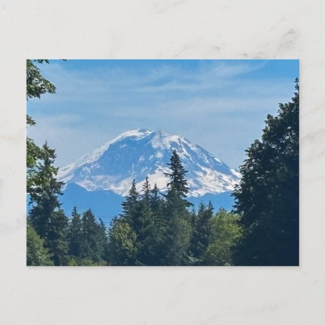 Mount Rainier schneebedeckter Gipfel Postkarte (Vorderseite)