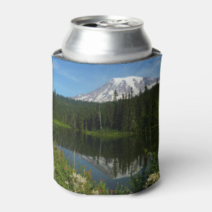 Mount Rainier Seereflektion mit Wildblumen Dosenkühler