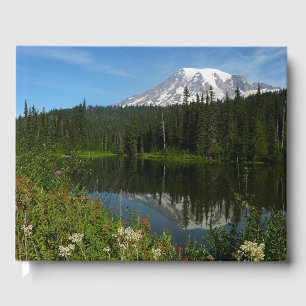 Mount Rainier Seereflektion mit Wildblumen Gästebuch