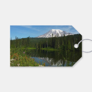 Mount Rainier Seereflektion mit Wildblumen Geschenkanhänger