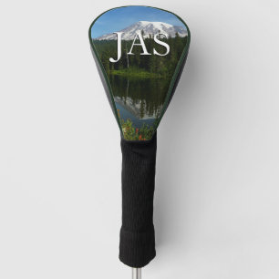 Mount Rainier Seereflektion mit Wildblumen Golf Headcover