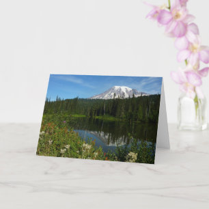 Mount Rainier Seereflektion mit Wildblumen Karte