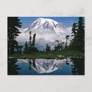 Mount Rainier spiegelt sich in einem Bergsee Postkarte