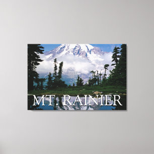 Mount Rainier Spiegelung in einem Bergteich Leinwanddruck