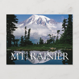 Mount Rainier Spiegelung in einem Bergteich Postkarte