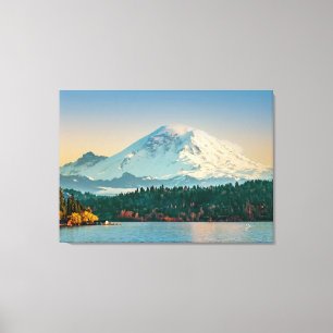 Mount Rainier über dem Lake Washington Fine Art La Leinwanddruck