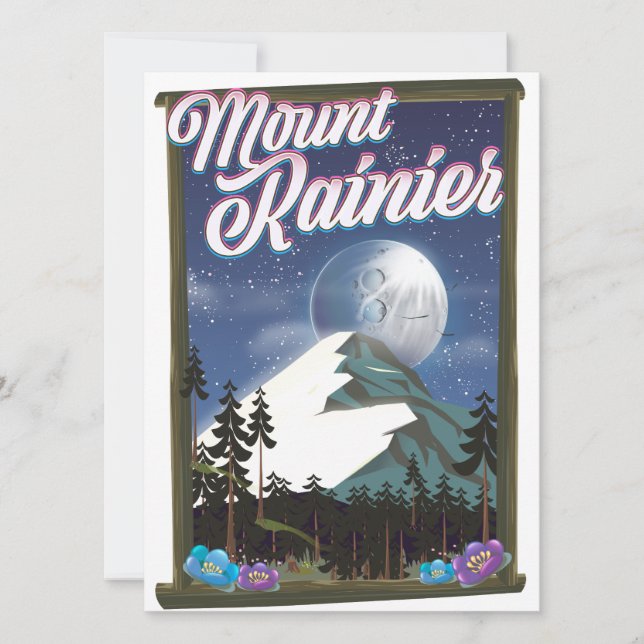 Mount Rainier Urlaubsposter. (Vorderseite)