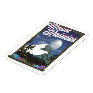 Mount Rainier Urlaubsposter. Magnet