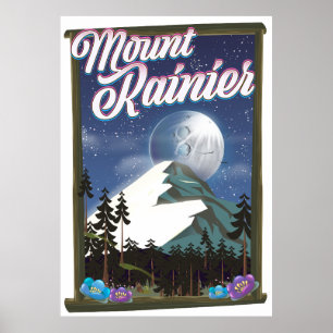 Mount Rainier Urlaubsposter. Poster