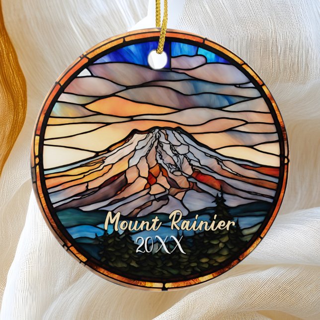 Mount Rainier Vacation Souvenir Keramik Ornament (Von Creator hochgeladen)