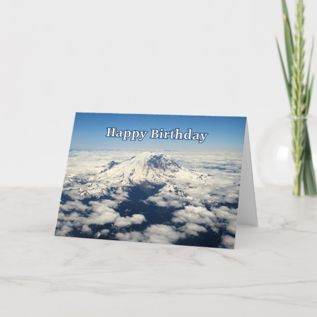 Mount Rainier, Washington, Happy Birthday Card Karte (Vorderseite)