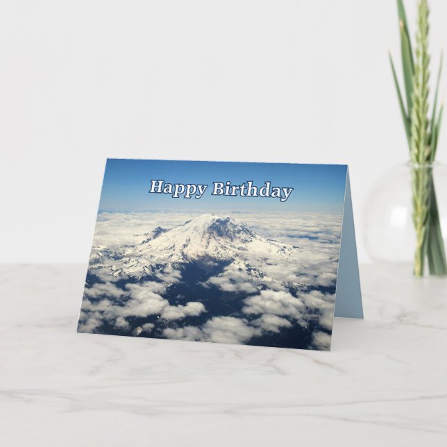 Mount Rainier, Washington, Happy Birthday Card Karte (Vorderseite)