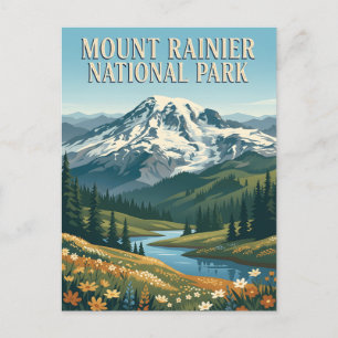 Mount Rainier Washington Nationalpark Poster Postkarte