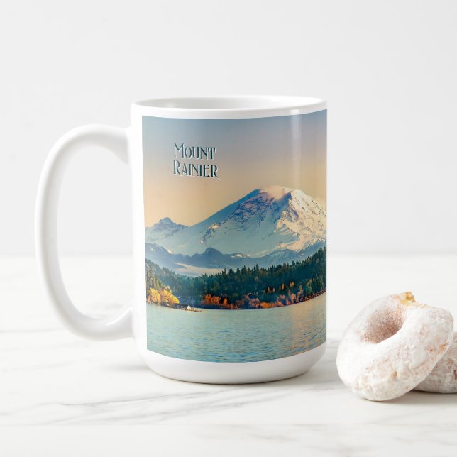 Mount Rainier Washington Staat Kaffeetasse (Mit Donut)