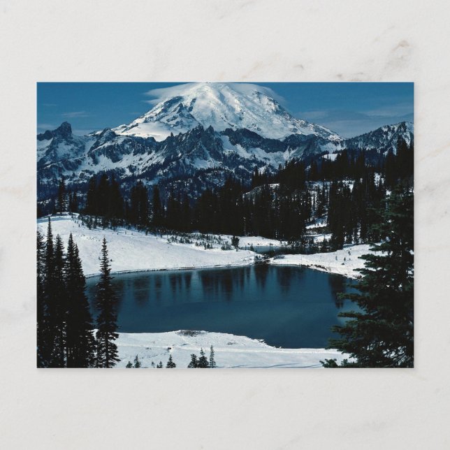 Mount Rainier, Washington Staat, USA Winter Postkarte (Vorderseite)