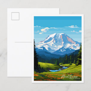 Mount Rainier Washington USA Vintage-Reiseziel Postkarte