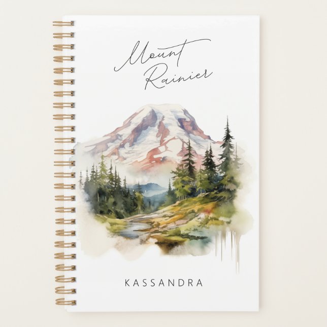 Mount Rainier Washington Watercolor Planer (Vorderseite)