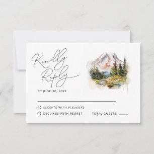 Mount Rainier Washington Watercolor UAWG RSVP Karte