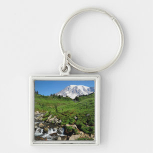 Mount Rainier, Wasserfall, schneebedeckt Schlüsselanhänger