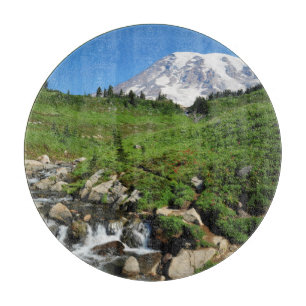 Mount Rainier, Wasserfall, schneebedeckt Schneidebrett