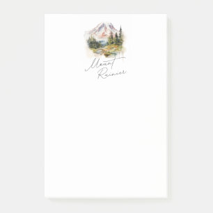 Mount Rainier Wasserfarbenlandschaft Post-it Klebezettel
