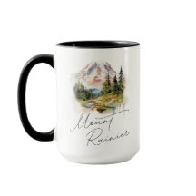 Mount Rainier Wasserfarbenlandschaft