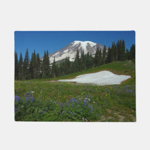 Mount Rainier, Wildblumen und Schnee Fußmatte