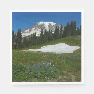 Mount Rainier, Wildblumen und Schnee Serviette