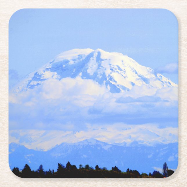 Mount Ranier Rechteckiger Pappuntersetzer (Vorderseite)