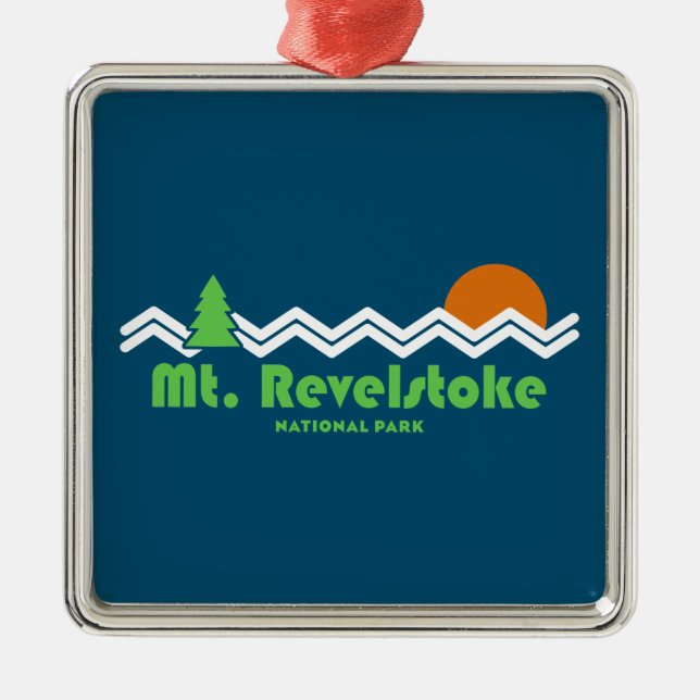 Mount Revelstok Nationalpark Retro Ornament Aus Metall (Vorne)