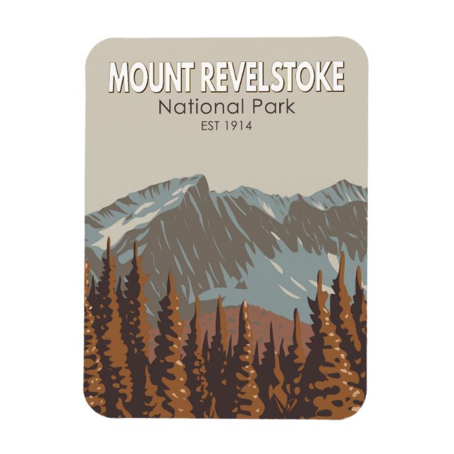 Mount Revelstok Nationalpark Travel Art Vintag Magnet (Vertikal)