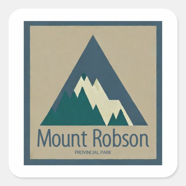 Mount Robson Provincial Park Rustic Quadratischer Aufkleber (Vorderseite)