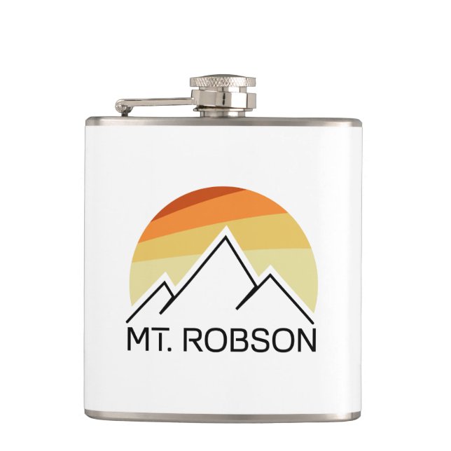 Mount Robson Retro Flachmann (Vorderseite)