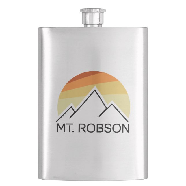 Mount Robson Retro Flachmann (Vorderseite)