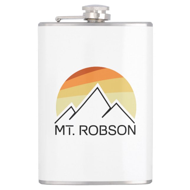 Mount Robson Retro Flachmann (Vorderseite)