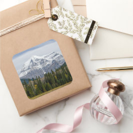 Mount Robson Summit – Kanadische Rocky Mountains Quadratischer Aufkleber
