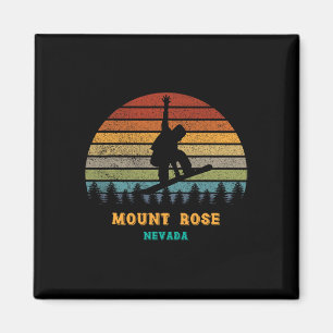 Mount Rose Tahoe Nevada Vintag Sun Snowboarding S Magnet