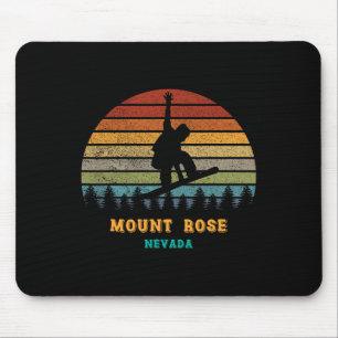 Mount Rose Tahoe Nevada Vintage Sun Snowboarden S Mousepad