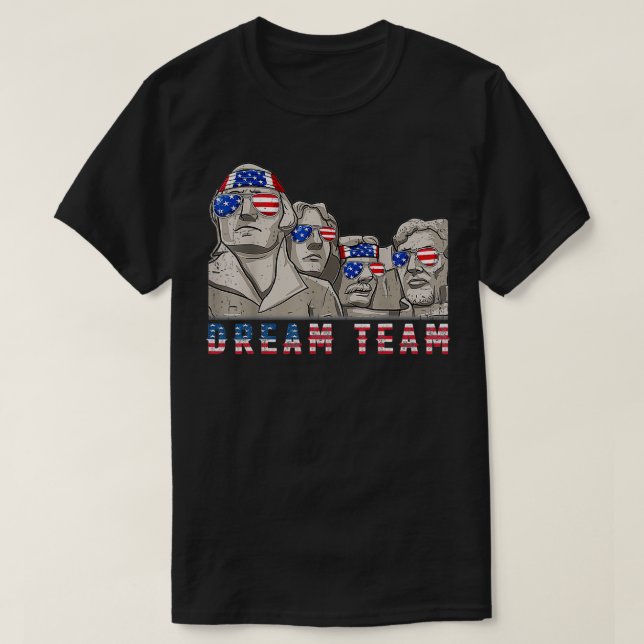 Mount Rushmore 4. Juli Funny Patriotic Preside T-Shirt (Design vorne)