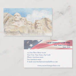 Mount Rushmore & American Flag Patriotic Visitenkarte
