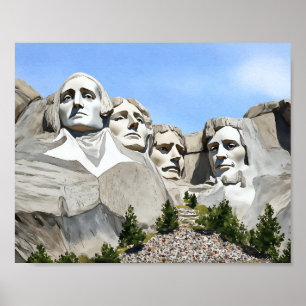 Mount Rushmore Aquarell Poster