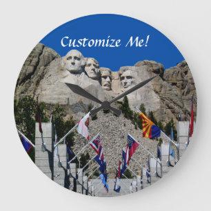 Mount Rushmore Customizable Photo Souvenir Große Wanduhr