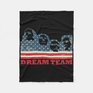 Mount Rushmore Dream Team Patriotische USA-Flagge Fleecedecke