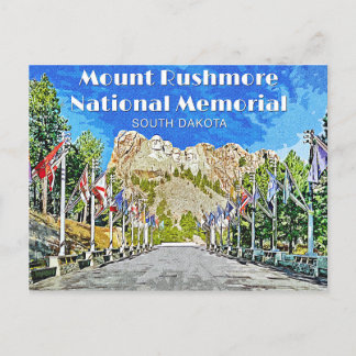 Mount Rushmore Flags Row Postkarte