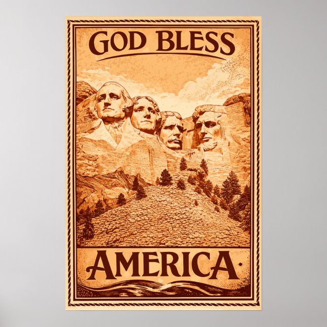 Mount Rushmore - Gott segne Amerika Poster (Vorne)