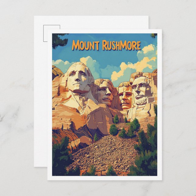 Mount Rushmore Keystone South Dakota USA Travel Postkarte (Vorne/Hinten)
