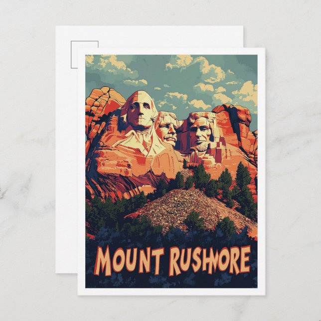 Mount Rushmore Keystone South Dakota USA Travel Postkarte (Vorne/Hinten)